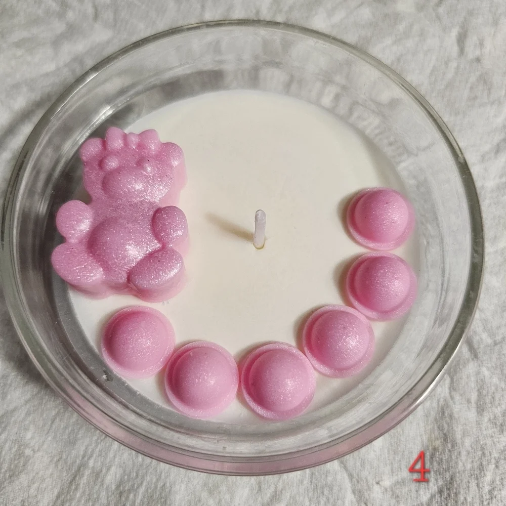 6 Handmade Pink Baby Girl Shower Birthday Party Soy Wax Scented Candle Giveaways